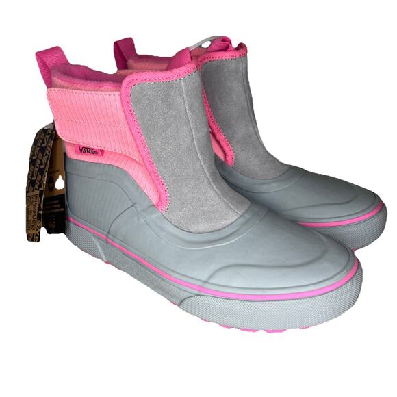 Vans Girls 2.5 Boots Slip-On Hi Terrain V MTE-1 Shoes Kids Pink Gray Waterproof - Picture 1 of 8
